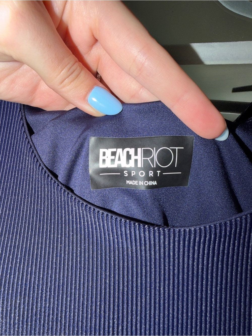 Beach Riot Navy Mini Dress with Aqua & Cyan Waistband - Picture 6 of 7
